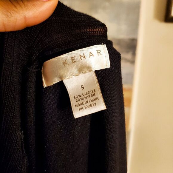 Kensar Classic Black Stylish Duster Cardigan Sz S - Picture 10 of 13